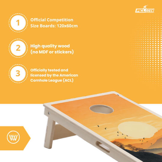 FOOTHILLS - Cornhole Set - 2 board / 2x4 zakjes Cornhole sets Wicked Wood Games