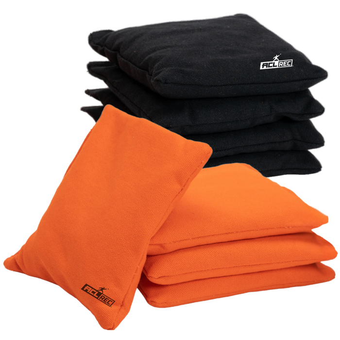 2x4 Cornhole Bags ACL REC - remplissage granulé - Orange/Noir Cornhole Bags Wicked Wood Games