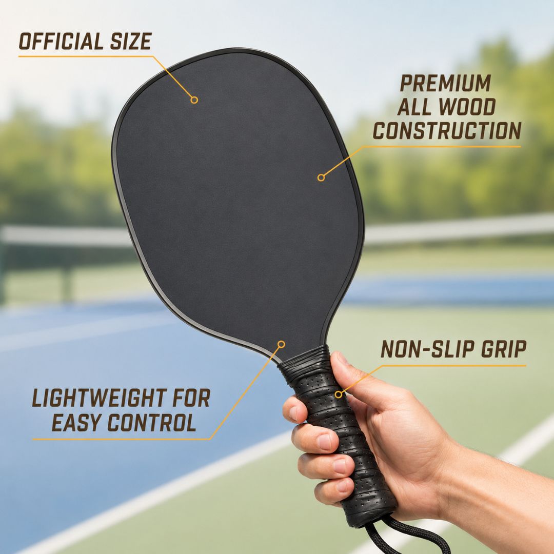 Premium Houten Pickleball Set - 2 Rackets, 2 Ballen & Draagtas - Wicked Wood Games Pickleball Wicked Wood Games