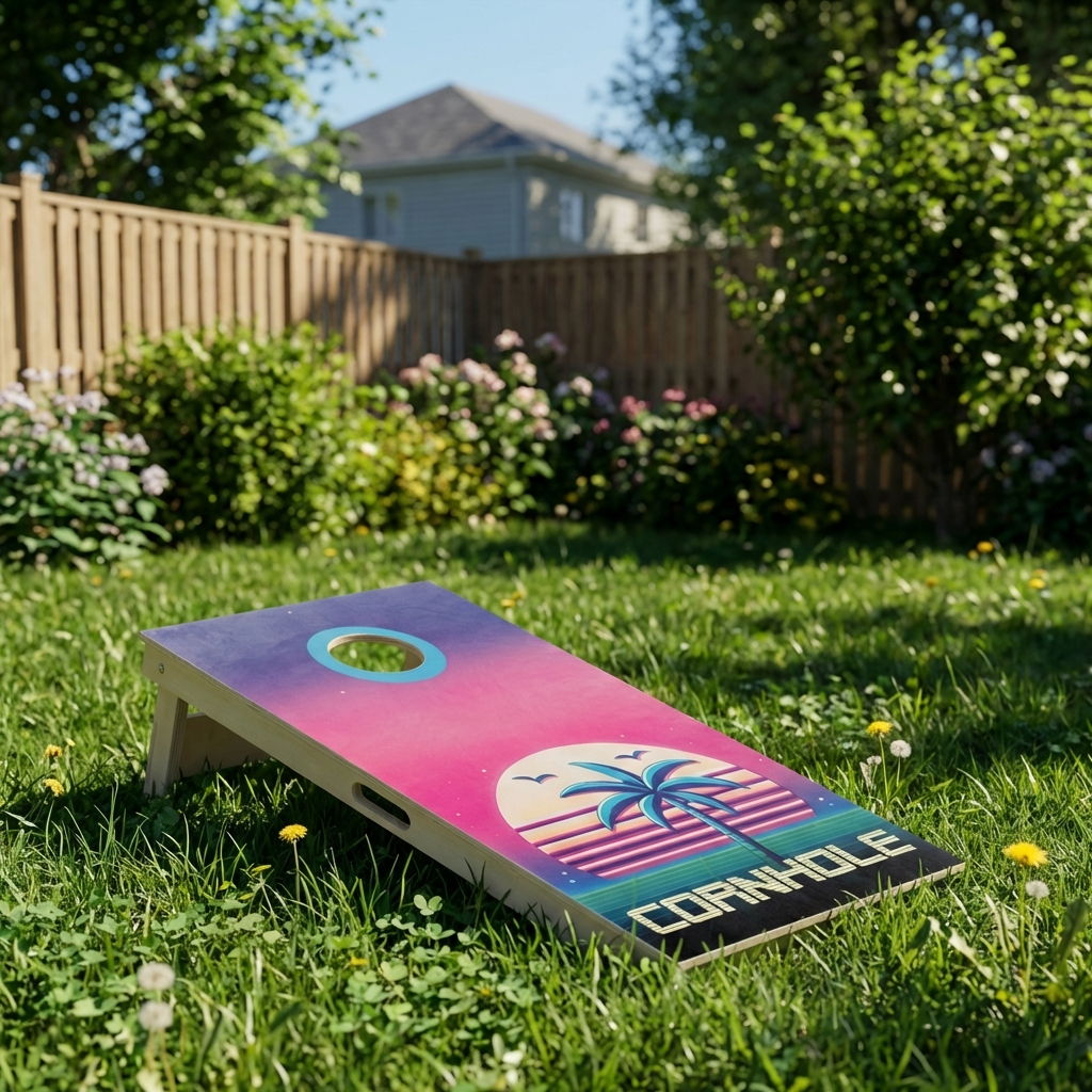 Set de cornhole avec design personnalisé - planche unique Sets de cornhole Wicked Wood Games
